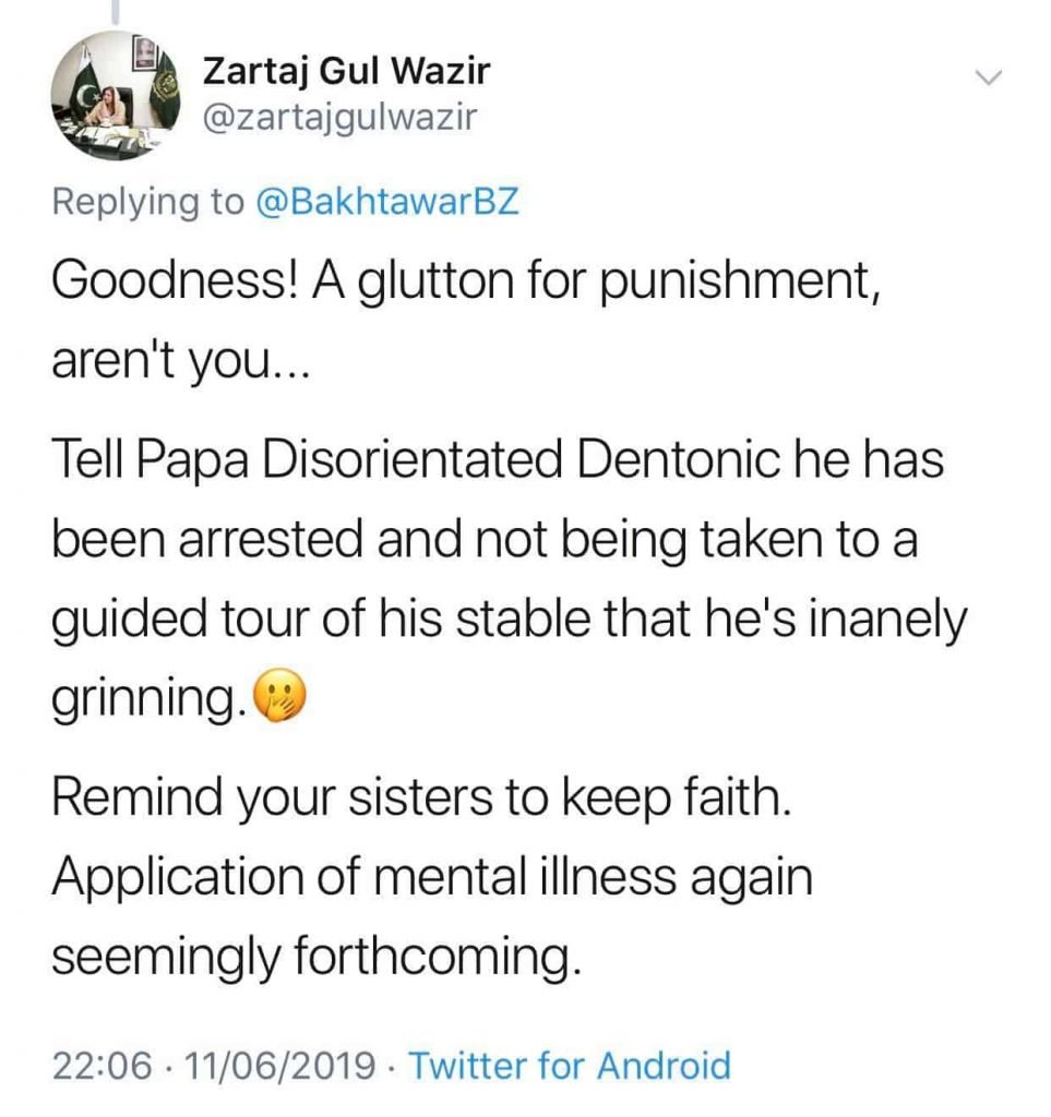 Zartaj Gul and Bakhtawar Bhutto-Zardari fight it out on Twitter