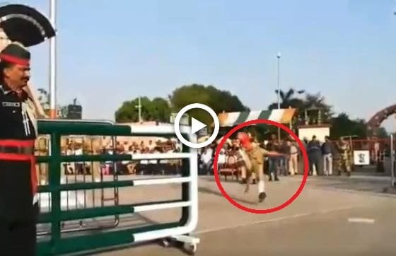 VIDEO: Humiliation for India as soldier slips during Wagah ceremony on Independence Day