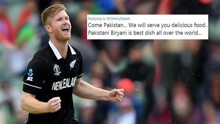 New Zealand’s Neesham responds to Pakistani fan’s biryani invitation