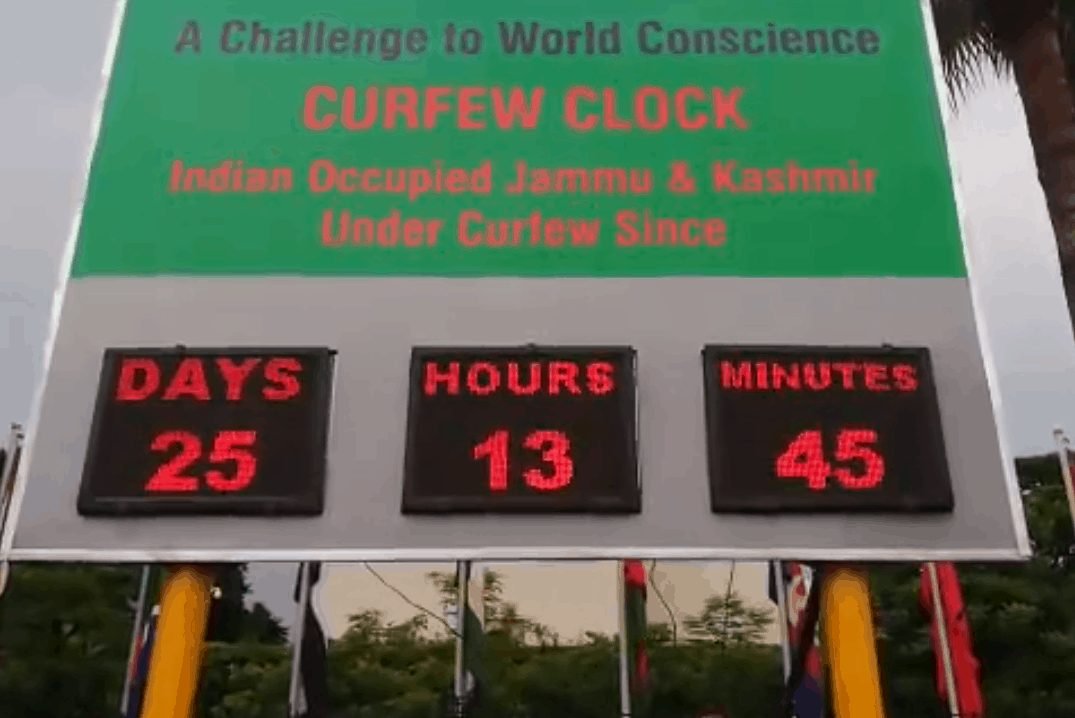 Kashmir ‘Curfew Clock’ installed in Islamabad