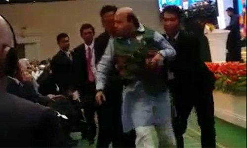 VIDEO: BJP leader thrown out for disrupting Suri’s speech at Asia Pacific Summit