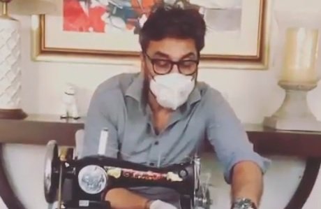 WATCH: Adnan Siddiqui stitches a hazmat suit