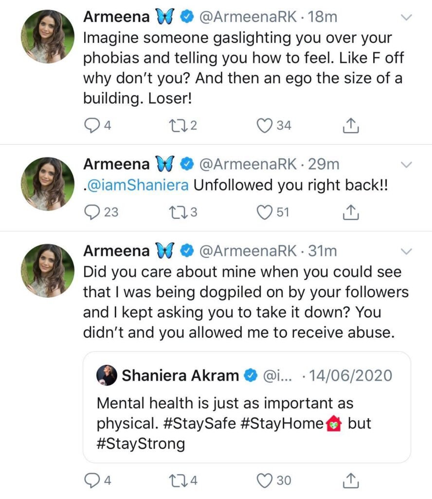 Armeena Khan accuses Shaniera Akram of ‘gaslighting’ her