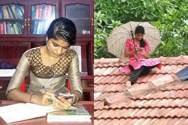 Girl climbs rooftop to get better signals to attend online classes