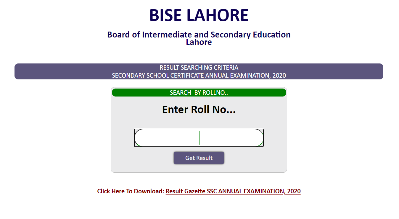 BISE Lahore announces Matric Annual Examination Result 2020