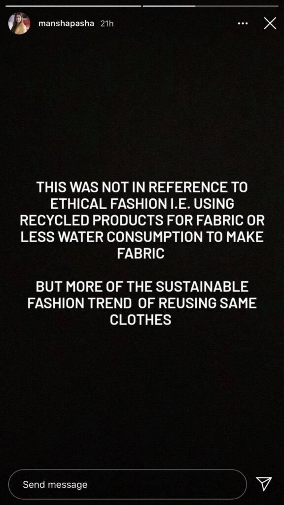 Mansha Pasha explains what she meant by ‘desi fashion is sustainable fashion’