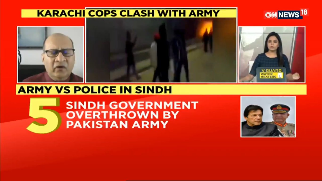 VIDEO: India loses it again, claims Sindh govt overthrown by army, civil war in Karachi
