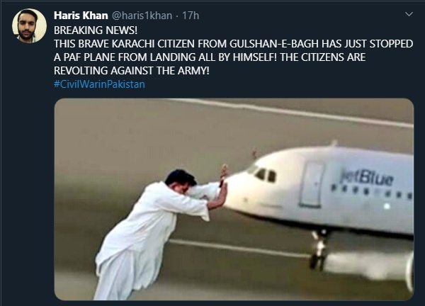 Pakistan reacts to Indian claims of civil war in Karachi with memes