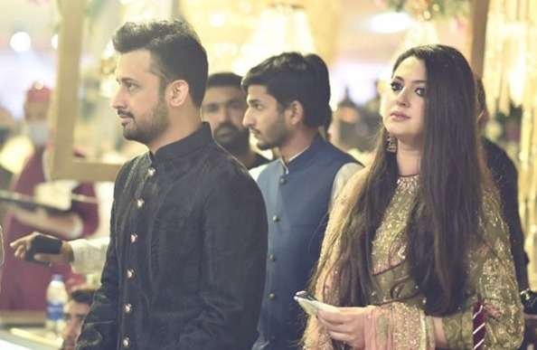 Atif Aslam makes rare appearance with wife at big fat Lahori wedding