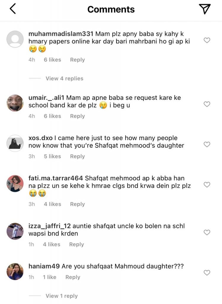 ‘Please Abu ko kahen schools band kardein’: Students request Tara Mahmood to convince Shafqat Mahmood