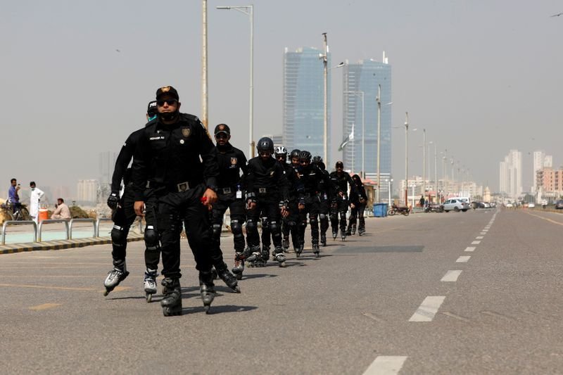 Karachi police pop their rollerblades on to catch criminals