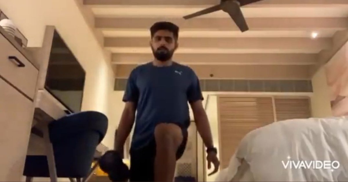 VIDEO: Babar Azam trains in isolation