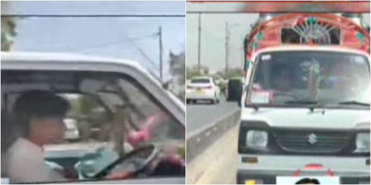 Minor spotted driving vehicle loaded with milk drums in Karachi