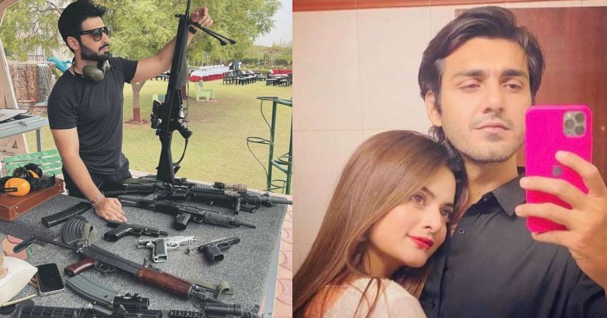 Muneeb Butt flaunts his passion for guns, Ahsan Mohsin asks him for an invite
