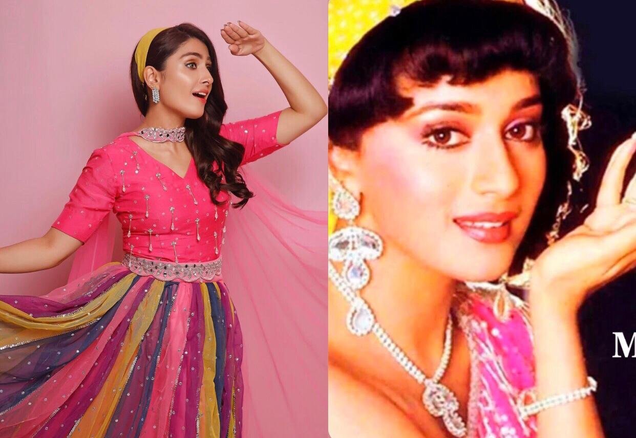 Ayeza Khan replicates Madhuri Dixit’s iconic look from ‘Aik Do Teen’ song