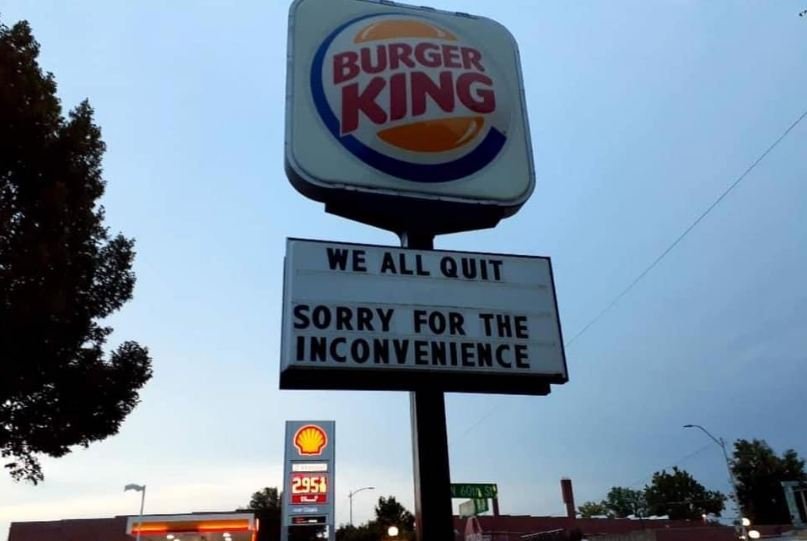 Burger King workers write ‘we all quit’ on signboard, quit jobs