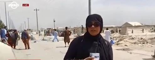 Pakistani female reporter updates live from Afghanistan