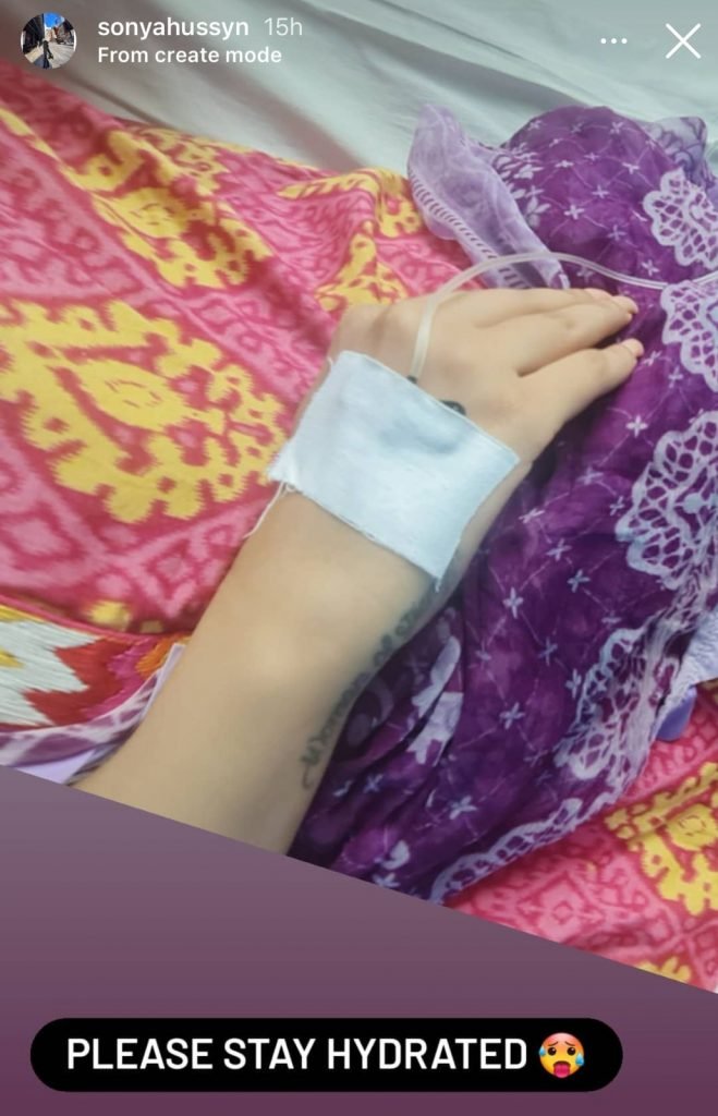 Sonya Hussyn, Umer Sharif and Mathira hospitalised, Yashma Gill gets a drip on sets