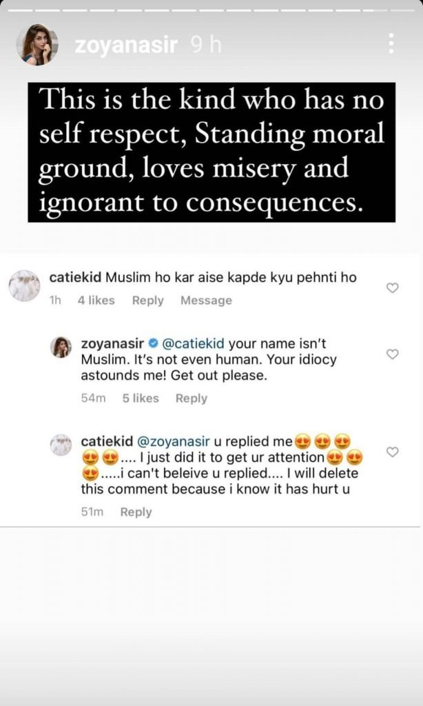‘Get out’: Zoya Nasir hits out at troll for questioning her choice of dressing
