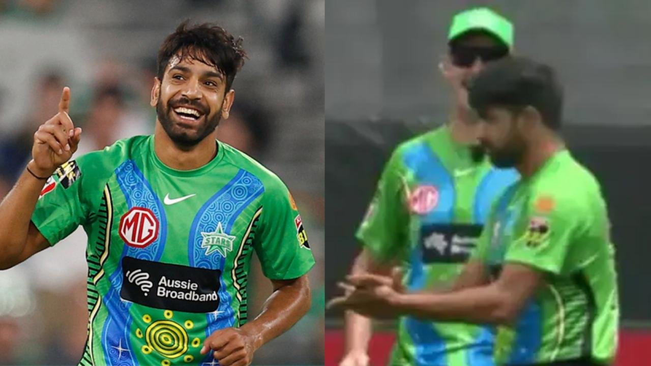 VIDEO: Haris Rauf celebrates wicket in BBL match by wiping hands, putting on mask
