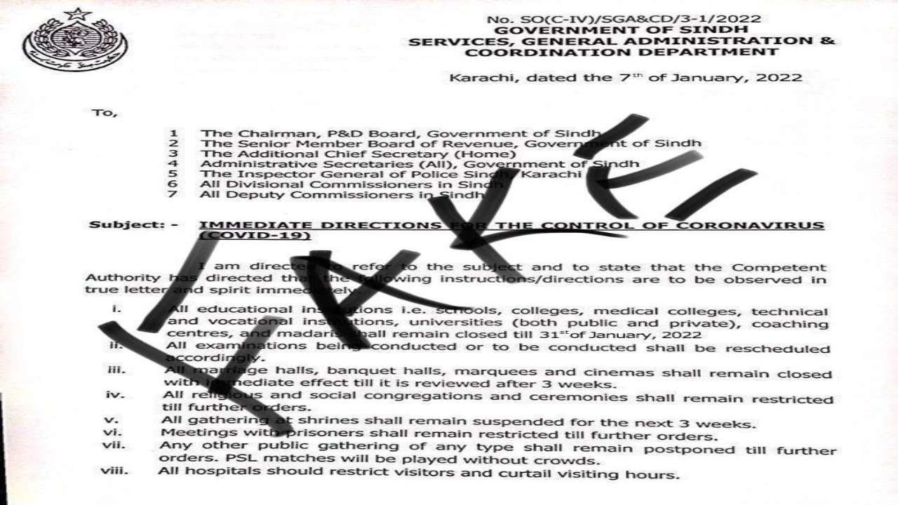 Factcheck: Sindh is not closing down schools, offices because of Covid