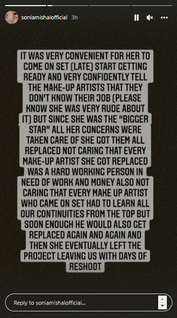 Sonia Mishal slams Sana Javed for sending legal notice to makeup artists