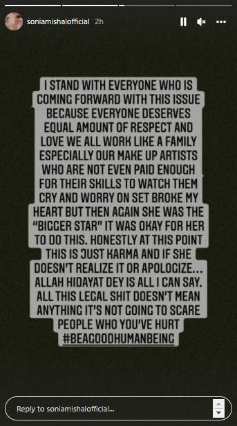 Sonia Mishal slams Sana Javed for sending legal notice to makeup artists