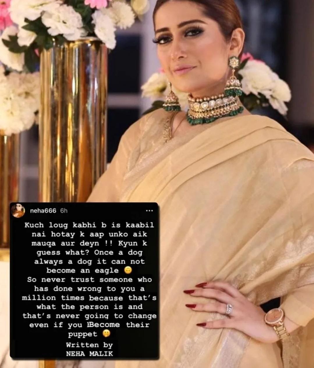 ‘Snakes all around, Once a dog always a dog’: Neha Malik shares a series of shocking posts