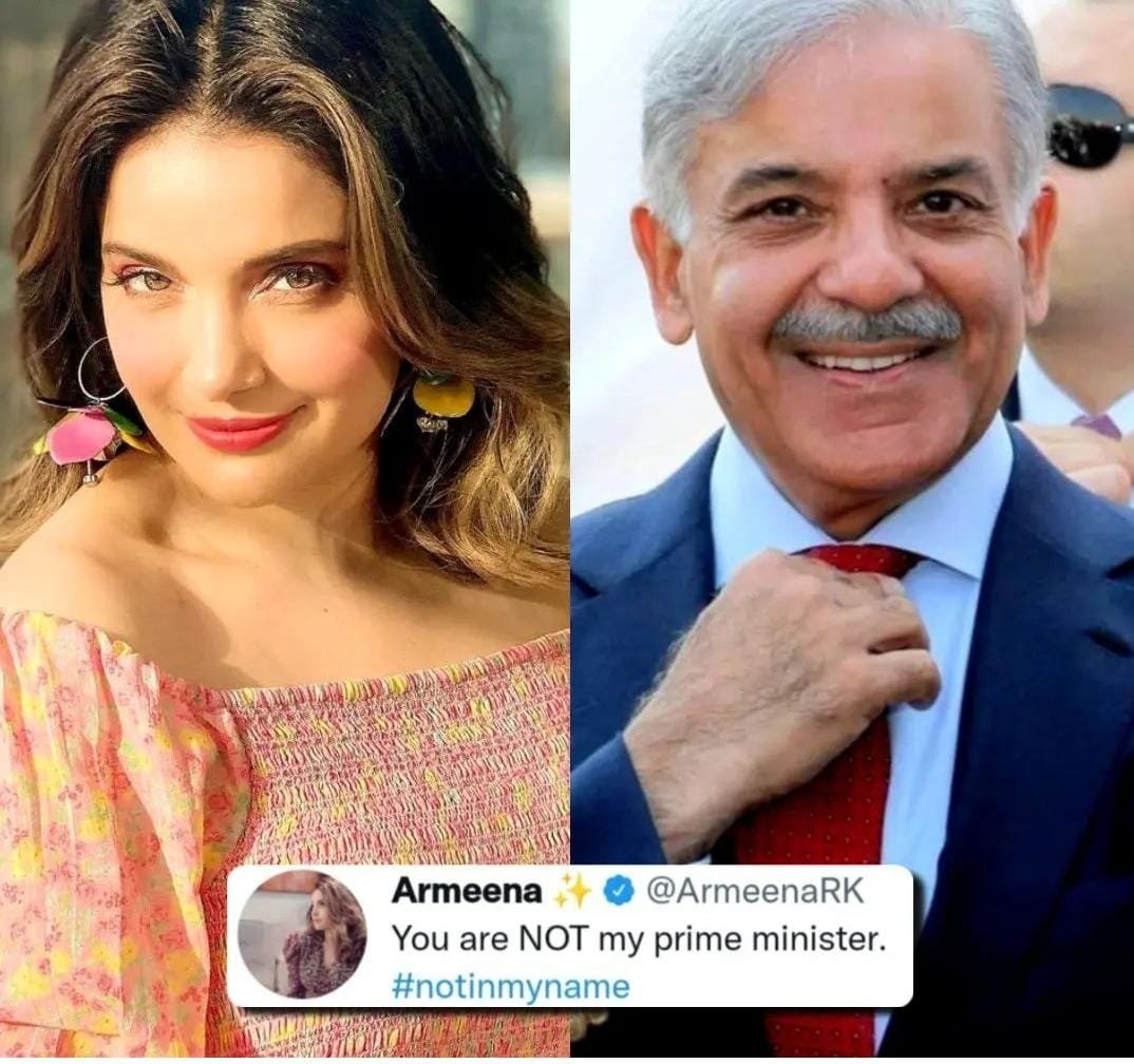 ‘You are not my Prime Minister, Dil toot’: Armeena Rana Khan slams Shahbaz Sharif