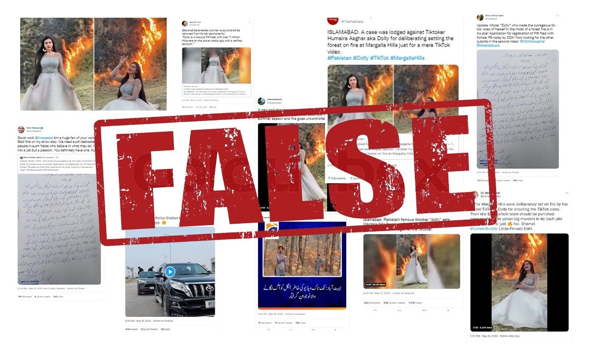 Fact Check: TikToker Dolly did not set fire to the forest in Margalla Hills