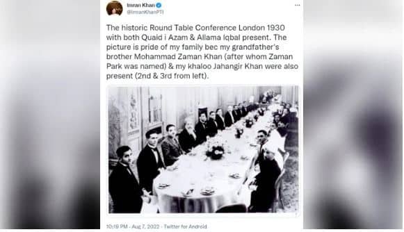What’s the confusion around Imran Khan posting a picture of his relatives at the Round Table Conference in 1930?