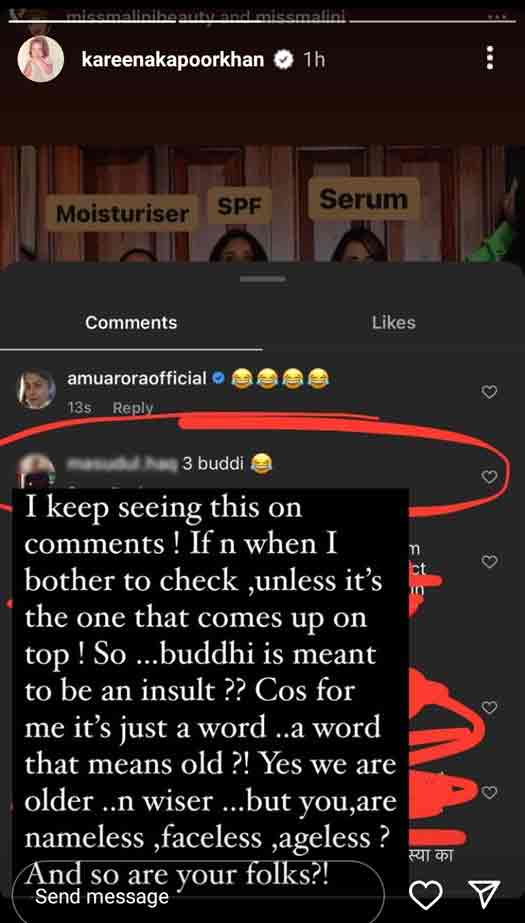 Kareena Kapoor Khan Has A Spicy Response To Trolls Calling Her ‘Buddhi,’ Says “You, Are Nameless, Faceless, Ageless”