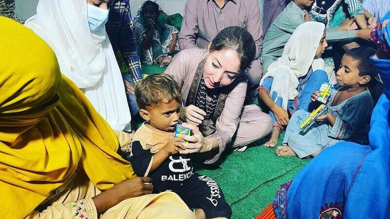 

<p>Photo: Sharmila Faruqi/Instagram</p>
<p>” width=”626″ height=”352″/></figure>
<p>In an Instagram post, she shared pictures of several celebrities in Canada for the Hum TV Awards juxtaposed with photos of Hollywood actor Angelina Jolie in Pakistan.</p>
<blockquote class=