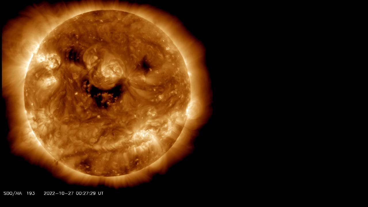 NASA captures ultraviolet image of the Sun ‘smiling’ back at Earth
