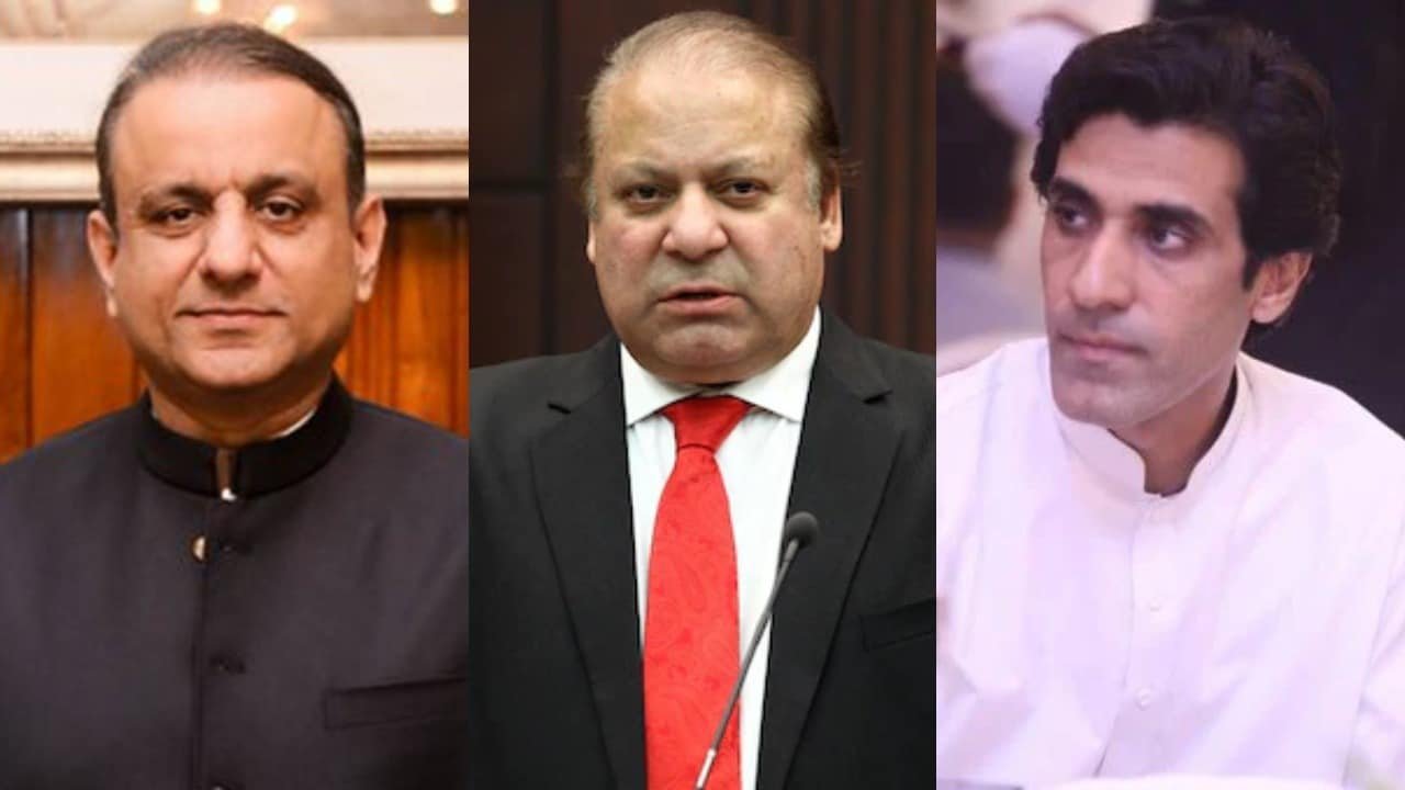 Nawaz Sharif meets Awn Chaudhry and Aleem Khan at London residence