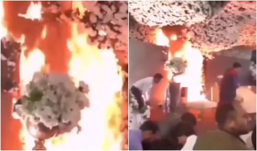 Fire breaks out on stage during wedding ceremony in Gujranwala