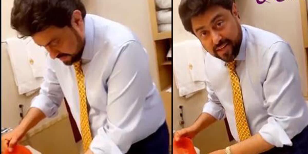 ‘Unconventional politician’: Twitter praises Governor Sindh for giving bath to his toddler