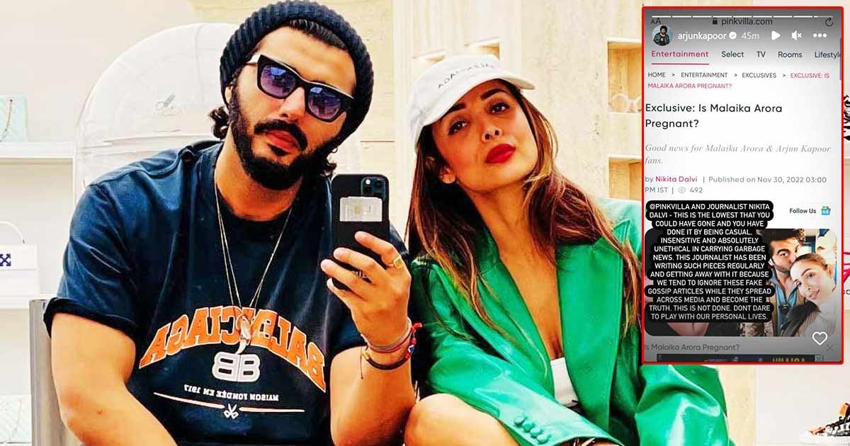 Arjun Kapoor blasts journalist for stating that Malaika Arora is pregnant with his child