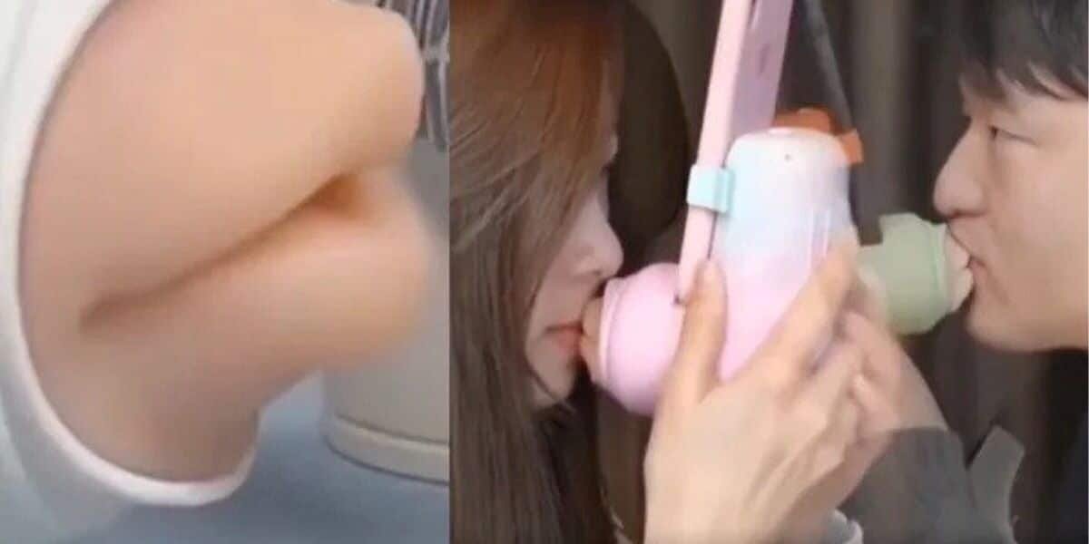 Chinese student misses girlfriend, creates device with lips to send kisses