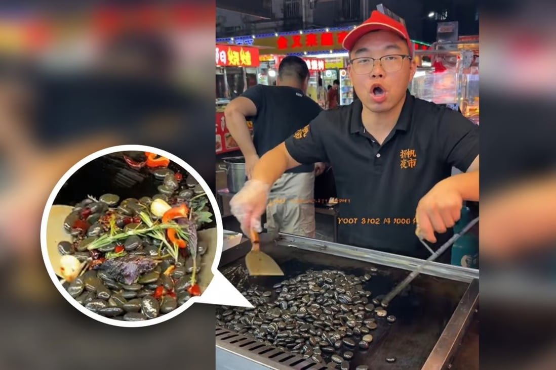 ‘World’s hardest dish’; Chinese street food vendors selling stir-fried stones