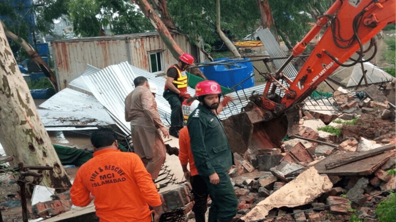Wall collapse claims 11 lives amid heavy monsoon rains in Islamabad