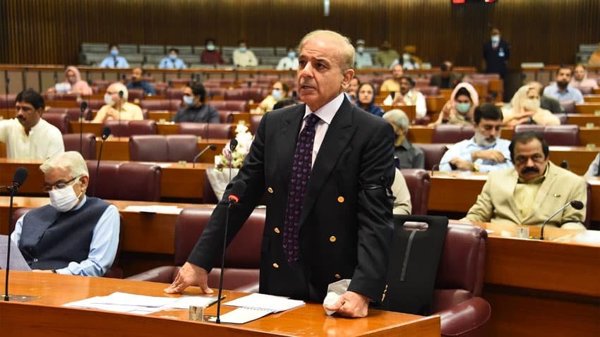 In last NA speech, Shehbaz says he’s not happy that leader of a party is in jail