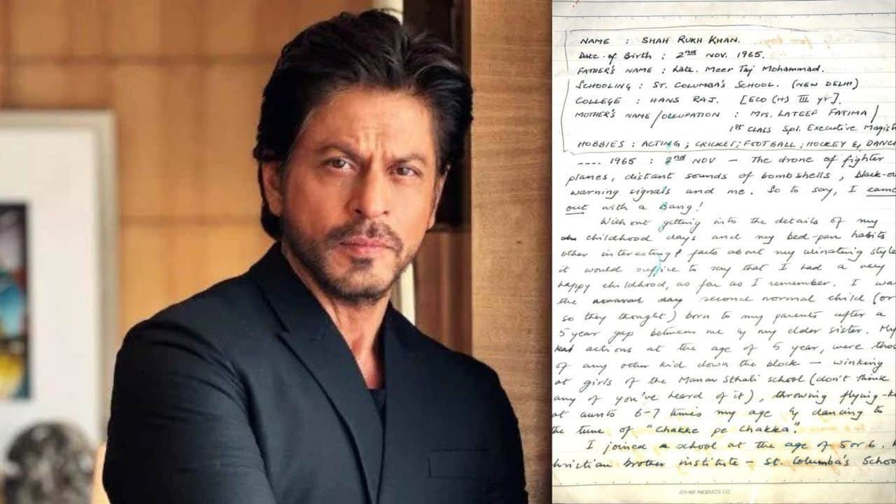 Shah Rukh Khan’s handwritten college essay about childhood has moved Twitter to tears