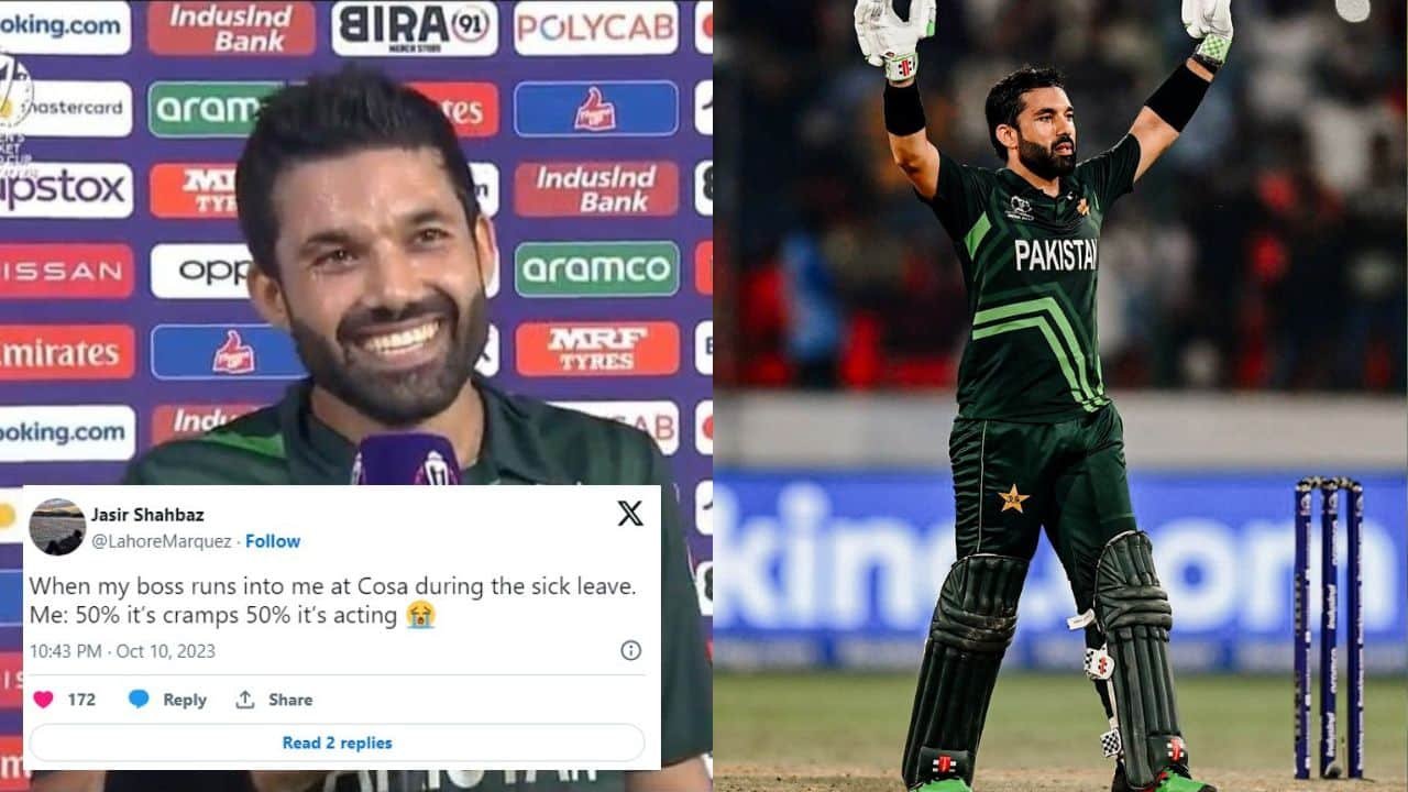 ‘Sometimes cramps, sometimes I’m acting’: Rizwan’s hilarious quip is leading a meme storm