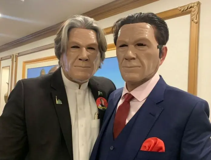 Who was wearing Imran Khan mask in National Assembly today?