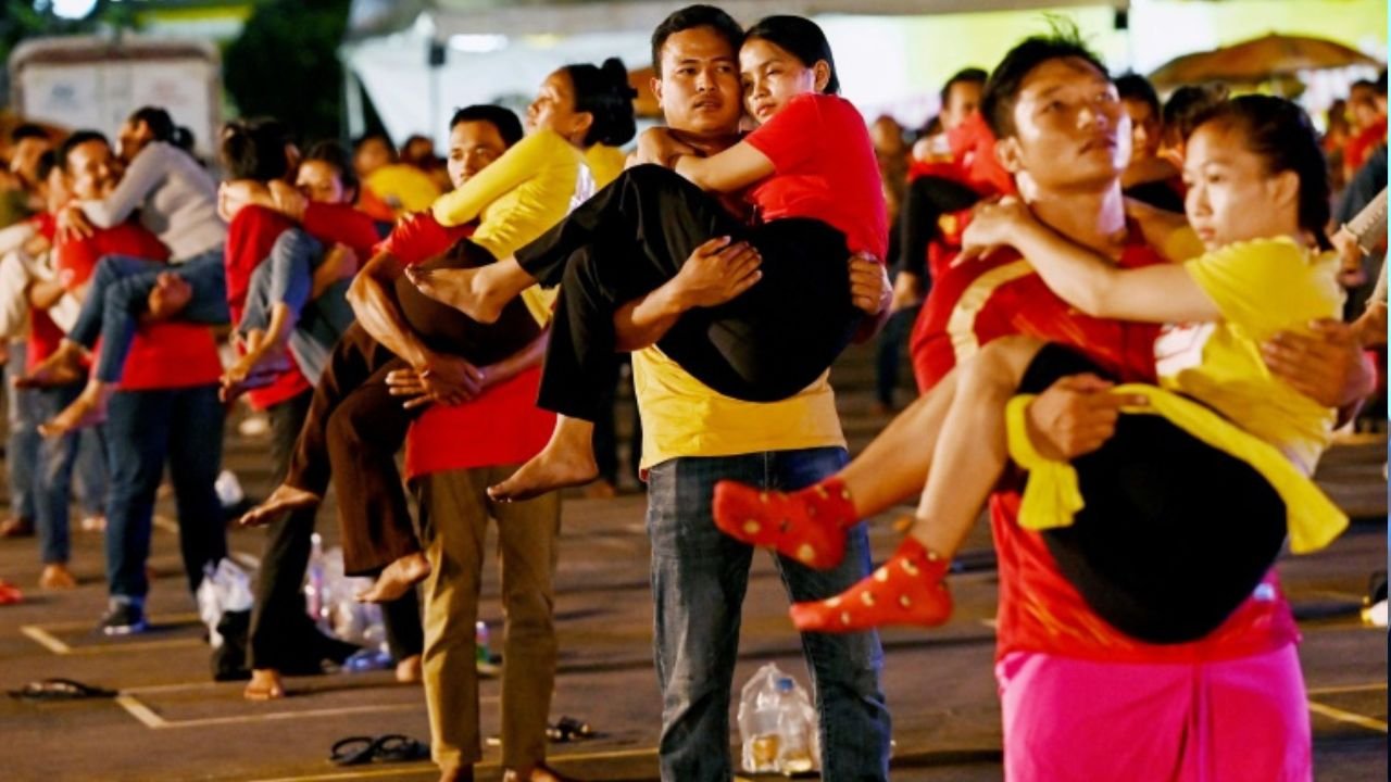 Cambodia earns new world record for largest ‘Bridal Carry’