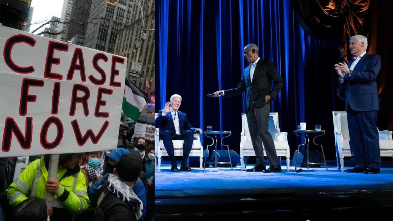 ‘Shame on you Biden’; Pro-Palestine protestors interrupt glamorous presidential fundraiser