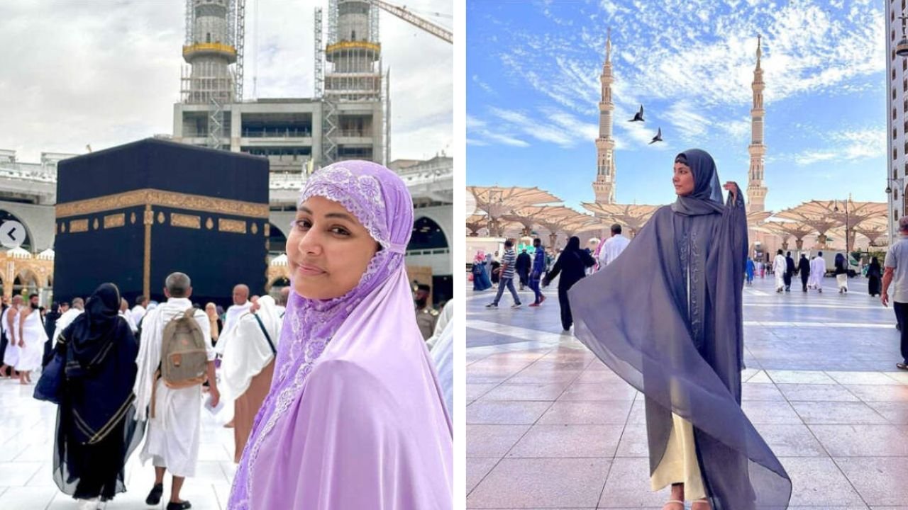 Indian actress Hina Khan performs Umrah