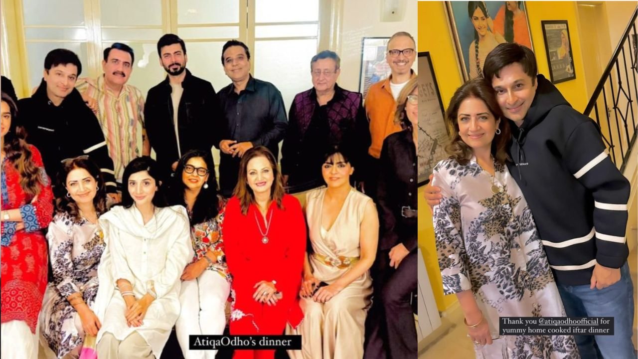 Fawad Khan ,Sanam Saeed spotted at Atiqa Odho’s Iftar party