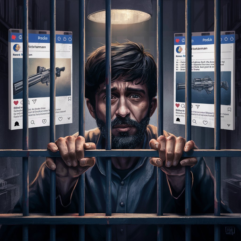 You can go to jail for posting pictures with guns, weapons online